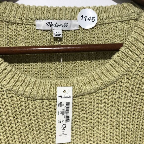 Madewell Womens Textural-Knit Pullover Sweater Green Size XL - Picture 12 of 12